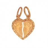 Подвеска в форме сердца из золота 585 пробы